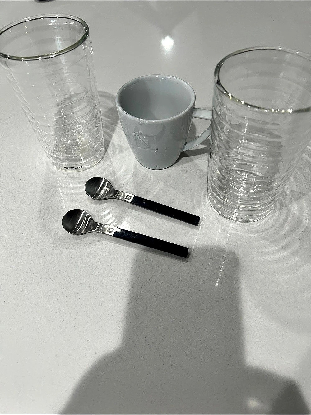 Nespresso Collection cup and saucer,  spoon set Cup, Glass & Spoon Set